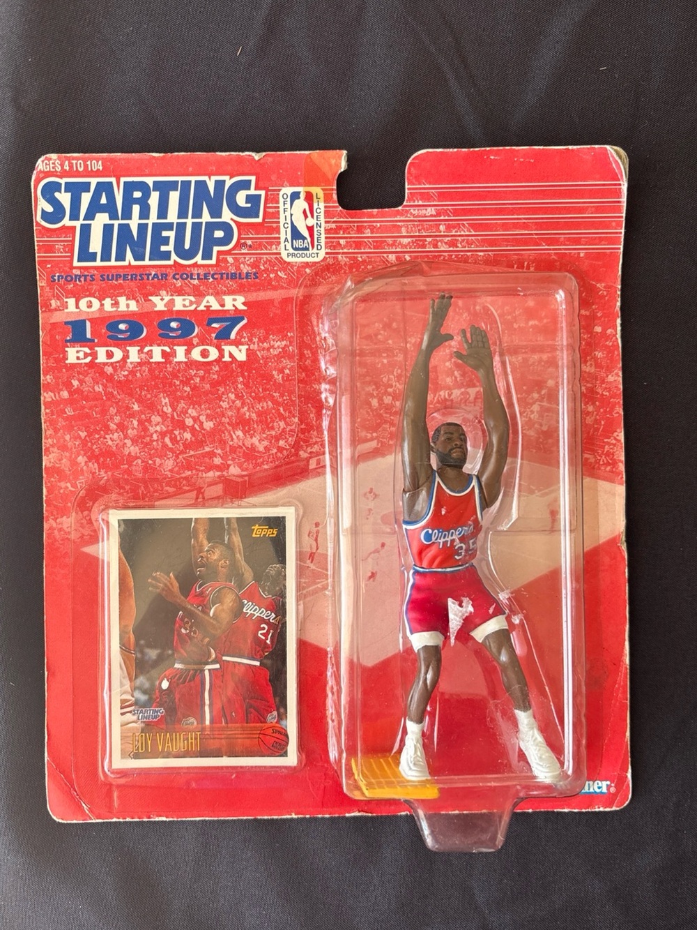 1997 10th Year Edition NBA Starting Lineup #35 Loy Vaught Clippers Topps Kenner